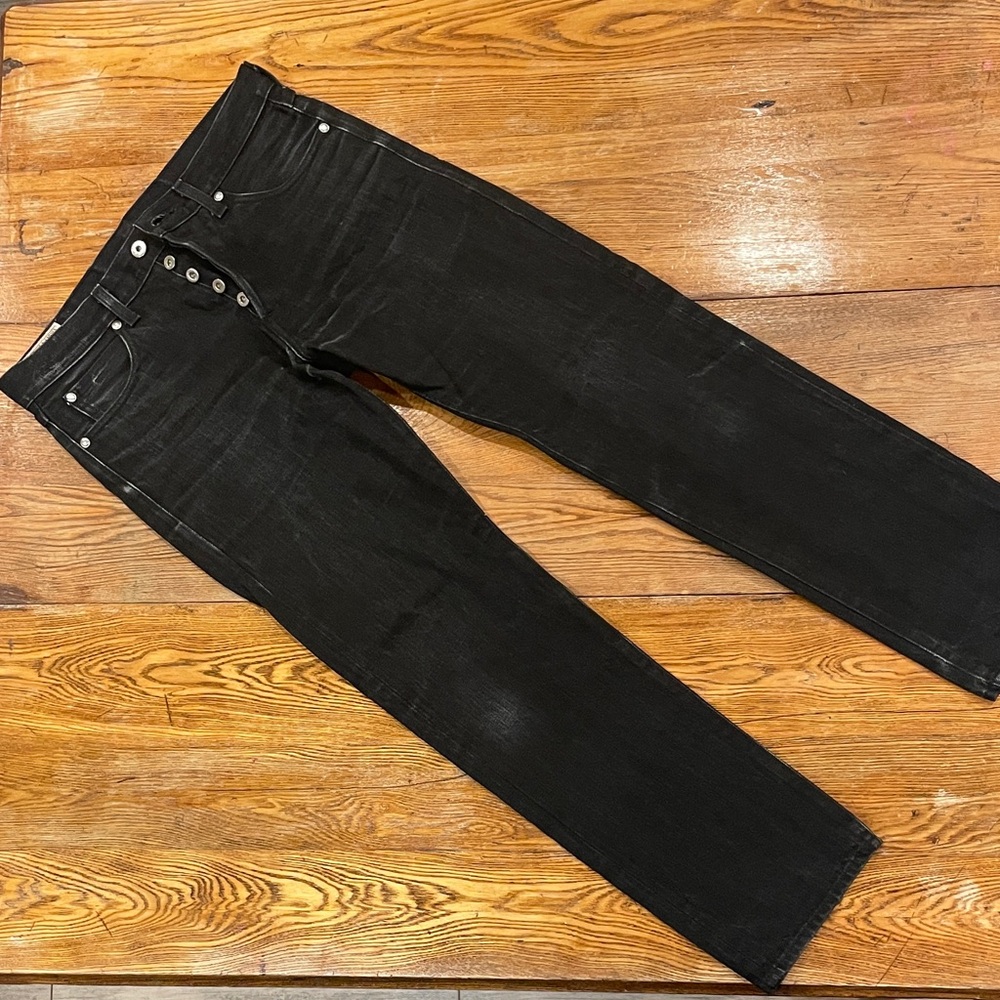 Wallace and Barnes made in USA selvedge black straight denim